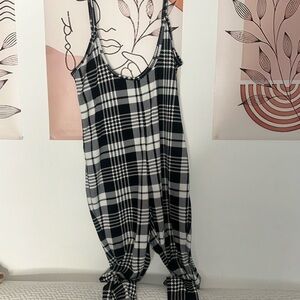 SHEIN Monochrome Checkered Jumpsuit